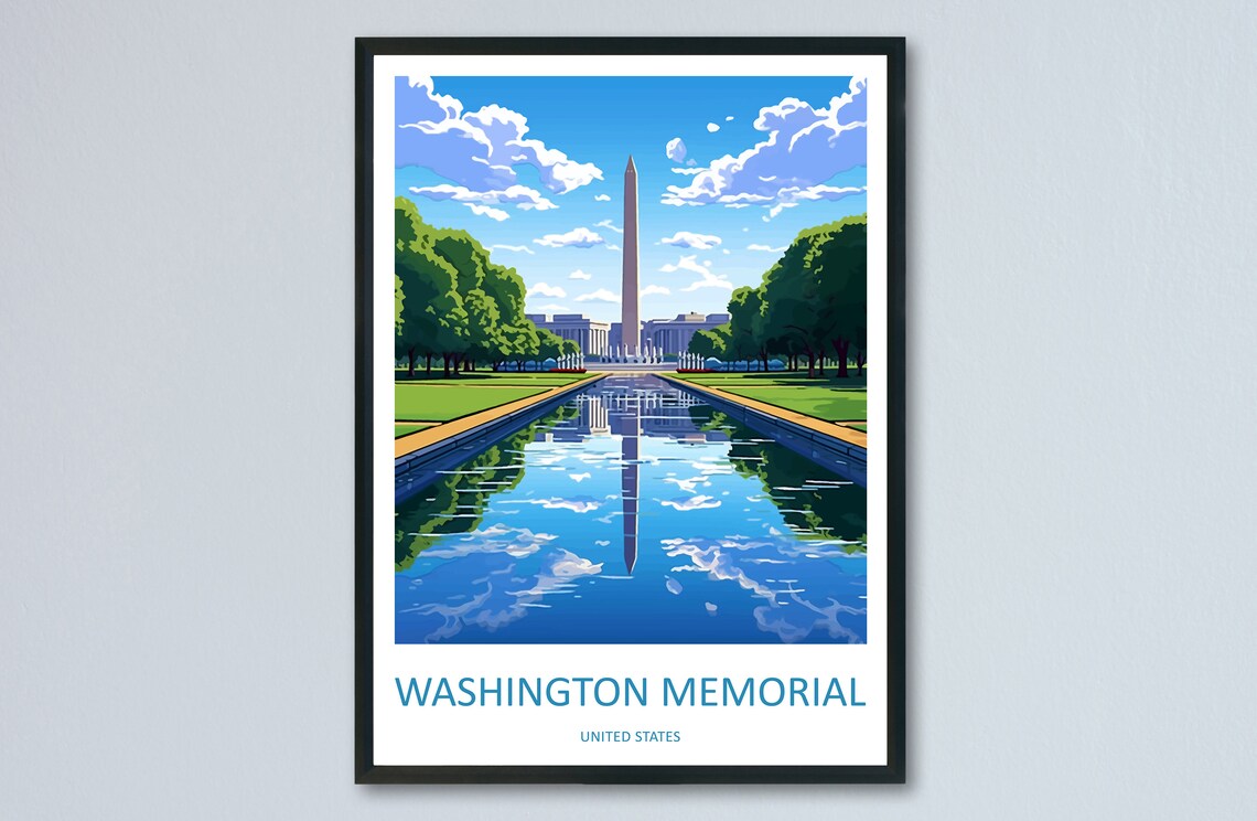 Washington Memorial Travel Poster, Washington DC