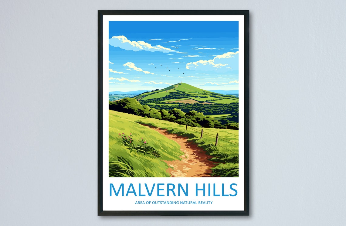 Malvern Hills England Rolling Green Hills Scenic Landscape Poster