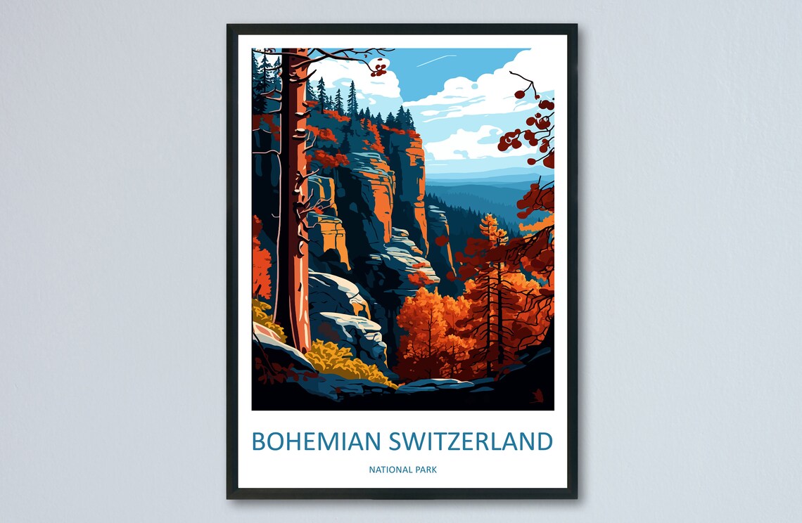 Bohemian Switzerland National Park Sandstone Cliffs Forest Poster