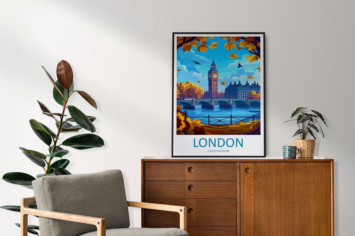 London Travel Poster, England Home Decor - Image 2