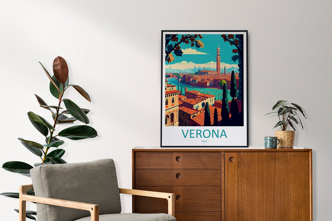 Verona Travel Poster, Italian City Wall Art - Image 2