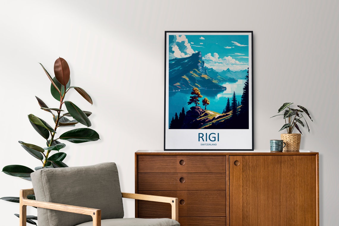 Rigi Switzerland Mountain Peak Alpine Lake View Travel Poster - Image 2