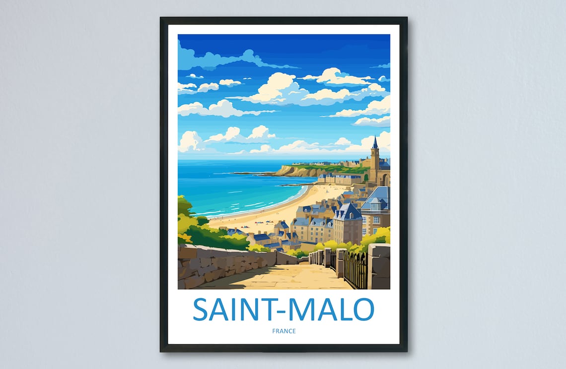 Saint-Malo Travel Poster, France Wall Art
