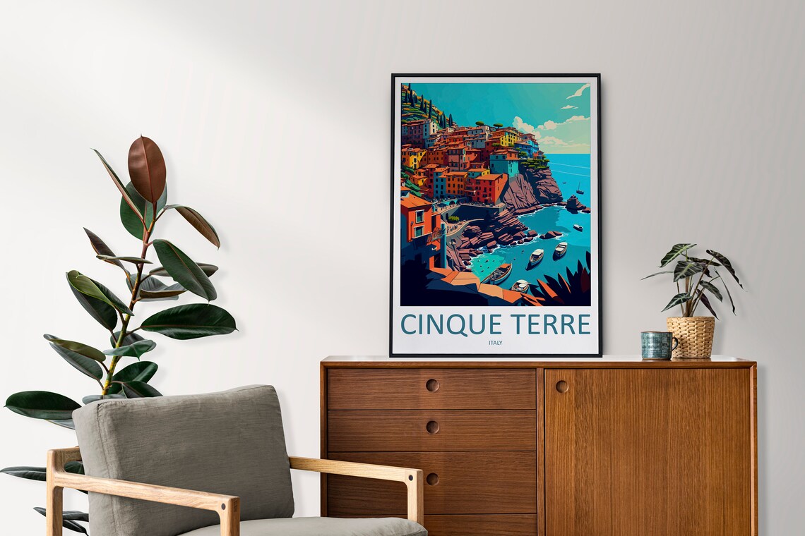 Cinque Terre Italy Travel Poster, Home Decor - Image 2