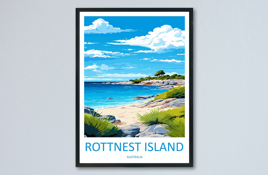 Rottnest Island Travel Poster, Australia Wall Decor