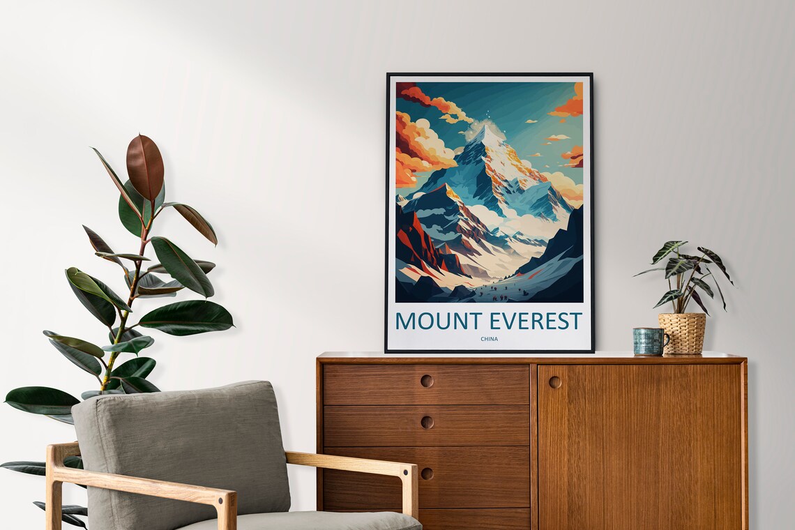 Mount Everest Travel Poster, Asia Wall Decor - Image 2