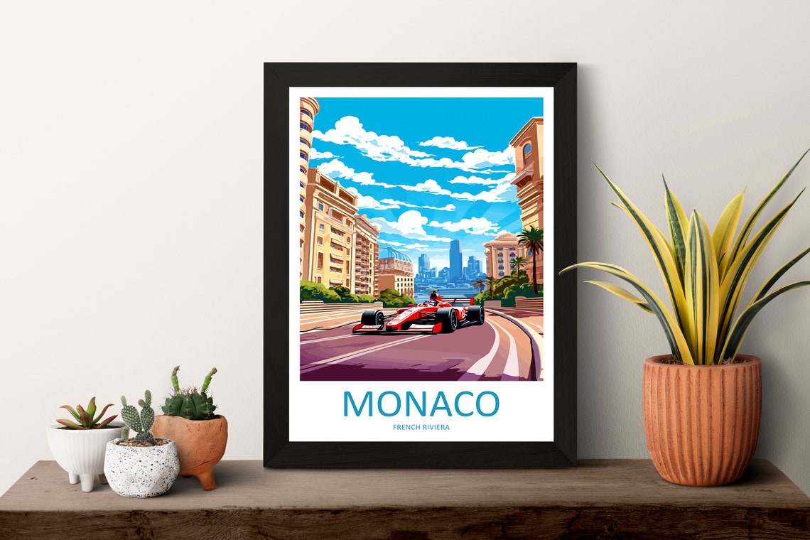 Monaco Grand Prix Formula 1 Street Circuit Race Car Sports Poster - Image 3