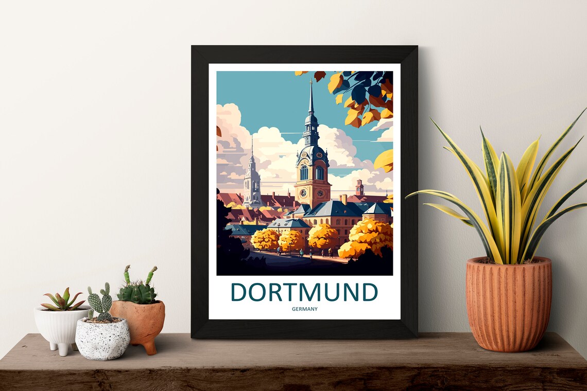 Dortmund Travel Poster, Germany Wall Art Print - Image 3
