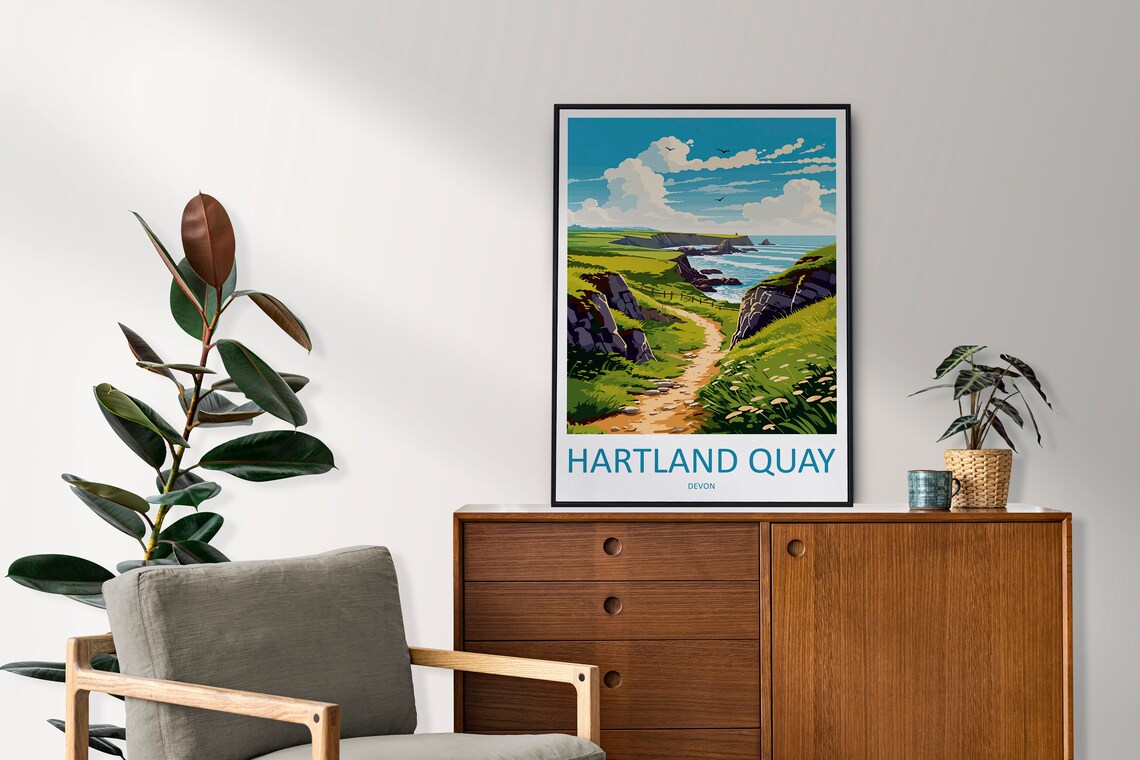 Hartland Quay Travel Poster, Devon Wall Art - Image 2