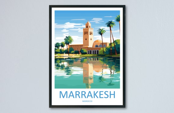 Marrakesh Travel Print Wall Art Hanging Home Dcor Gift Lovers Morocco Lover