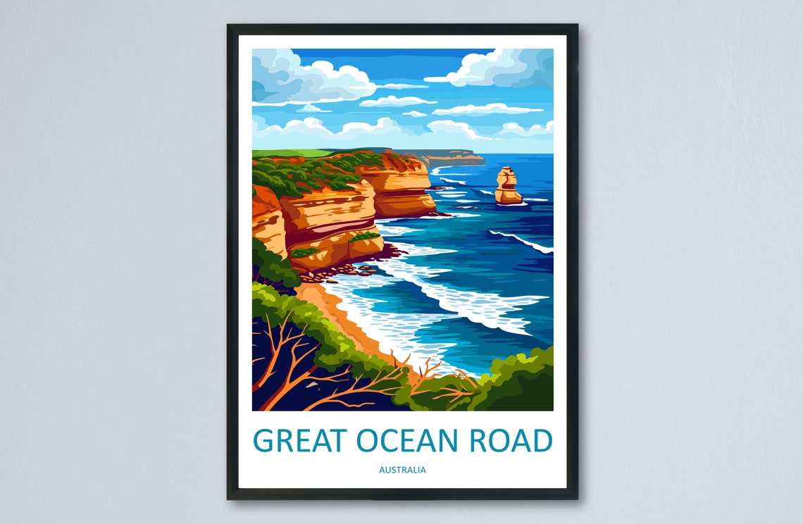Great Ocean Road Australia Sea Cliffs Scenic Drive Coastal Poster