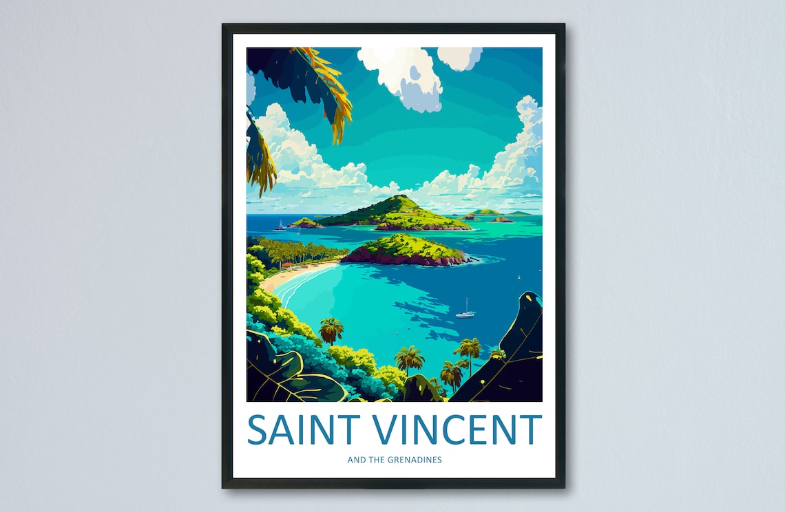 Saint Vincent and the Grenadines Travel Poster, Caribbean