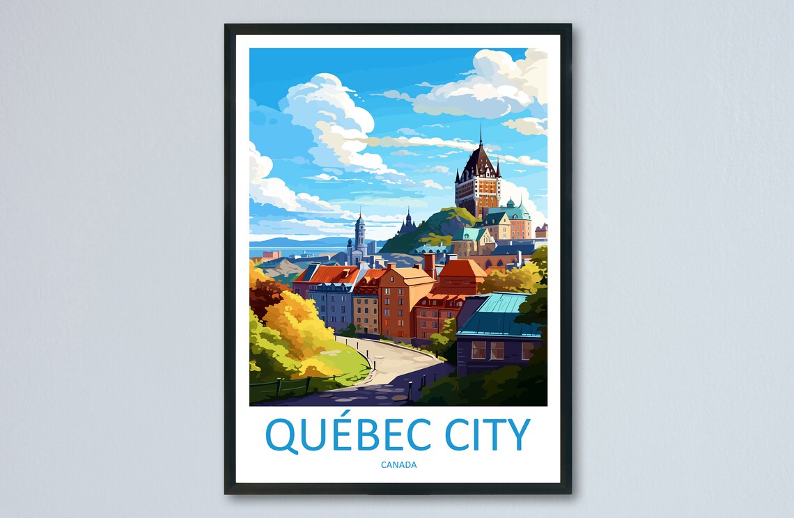 Quebec City Travel Poster, Canada Place Print