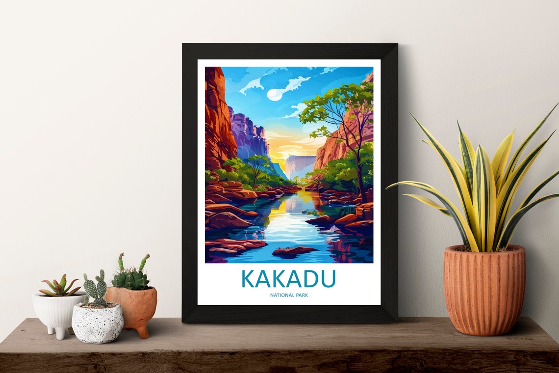 Kakadu National Park Red Rock Gorge River Canyon Midday Travel Poster - Image 3