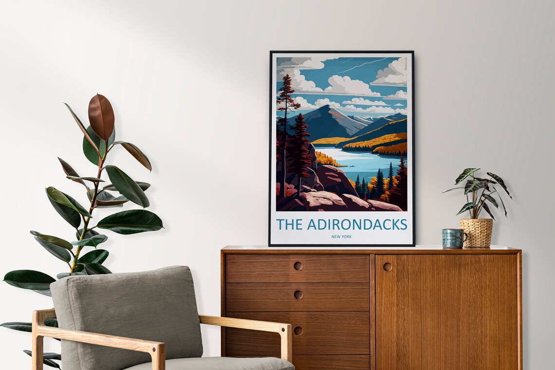 The Adirondacks Travel Poster, New York State - Image 2