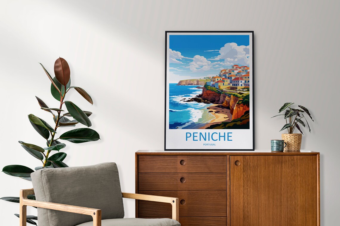 Peniche Portugal Cliffs Coast Fishing Town Waves Travel Poster - Image 2