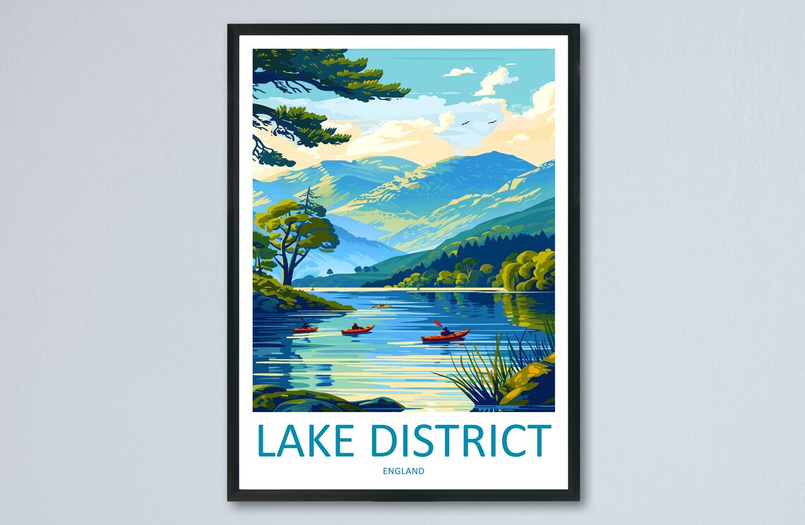Lake District Landscape Art Print, Nature Decor