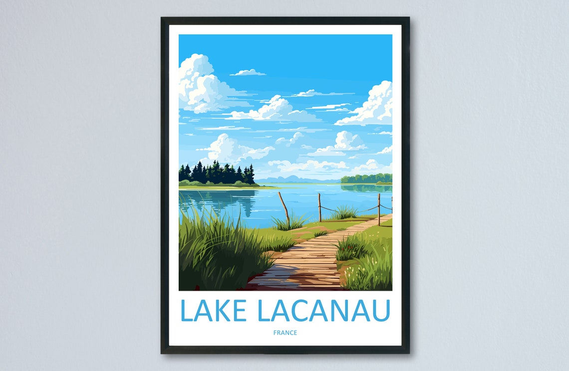 Lake Lacanau Travel Print Wall Art Lake Lacanau Wall Hanging Home Deco Lake Lacanau Gift Art Lovers Wall Art Print Art Gift Poster