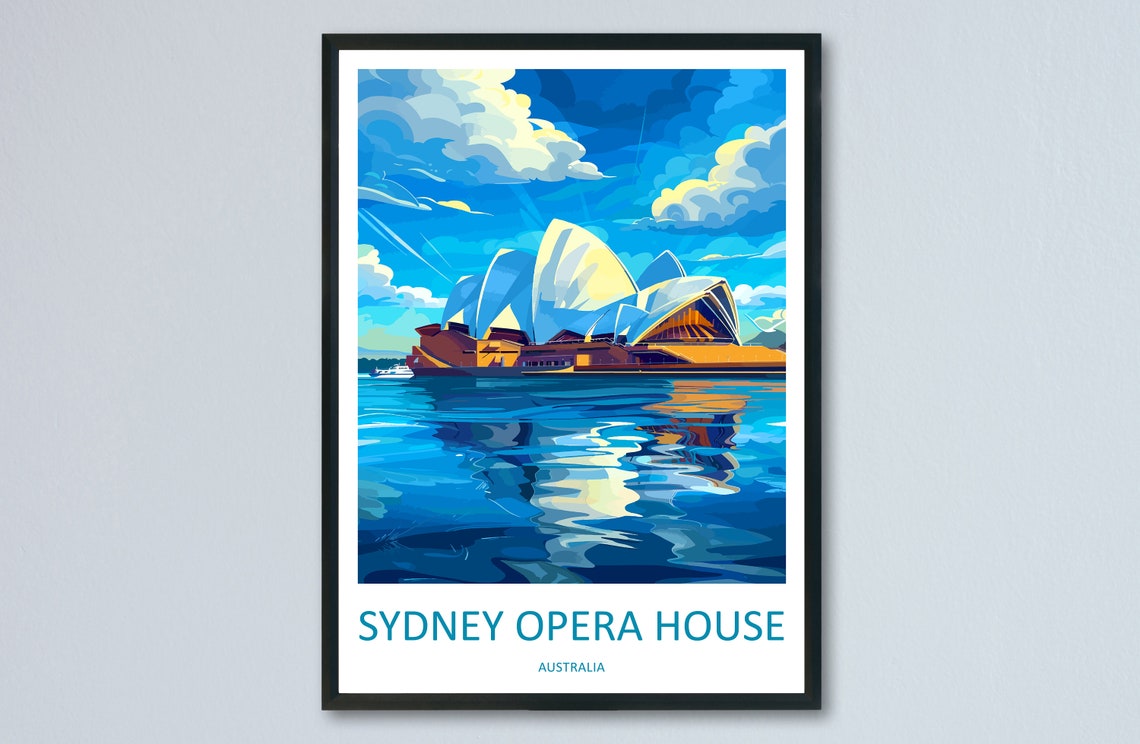 Sydney Opera House Australia Harbor Sails Waterfront Travel Poster