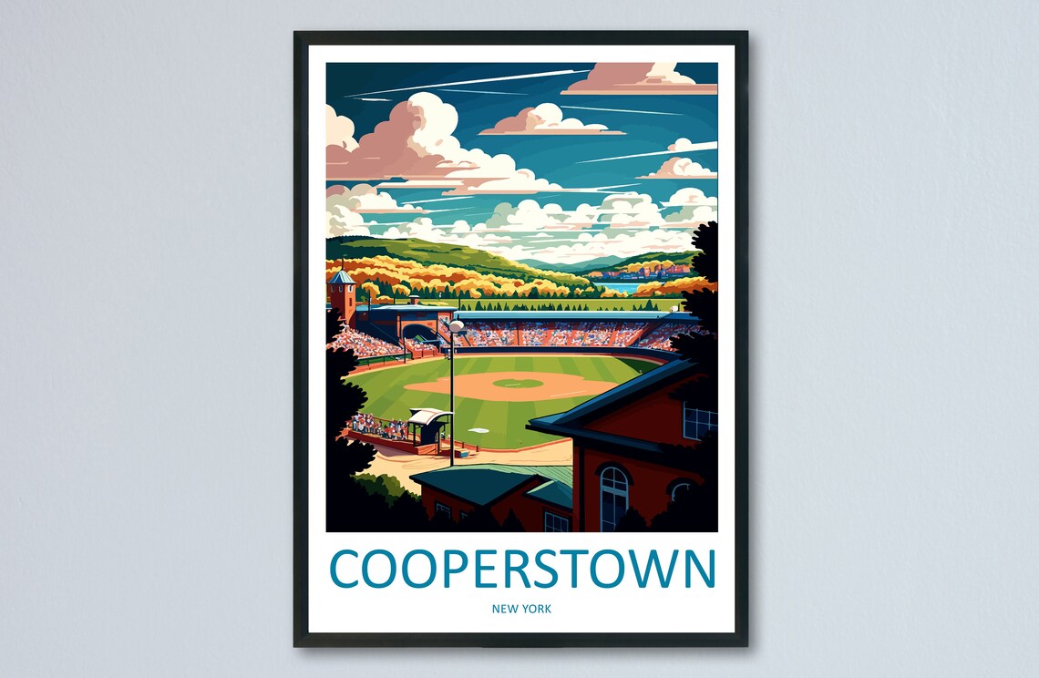 Cooperstown Travel Poster, New York State Art Print