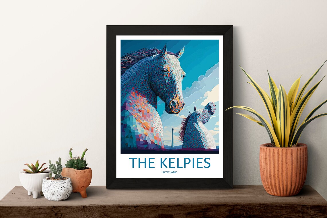 The Kelpies Travel Poster, Scotland Wall Art - Image 3