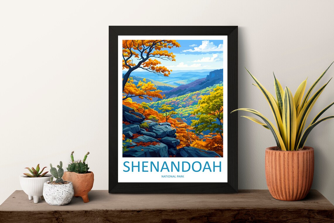 Shenandoah National Park Autumn Foliage Mountain Vista Travel Poster - Image 3