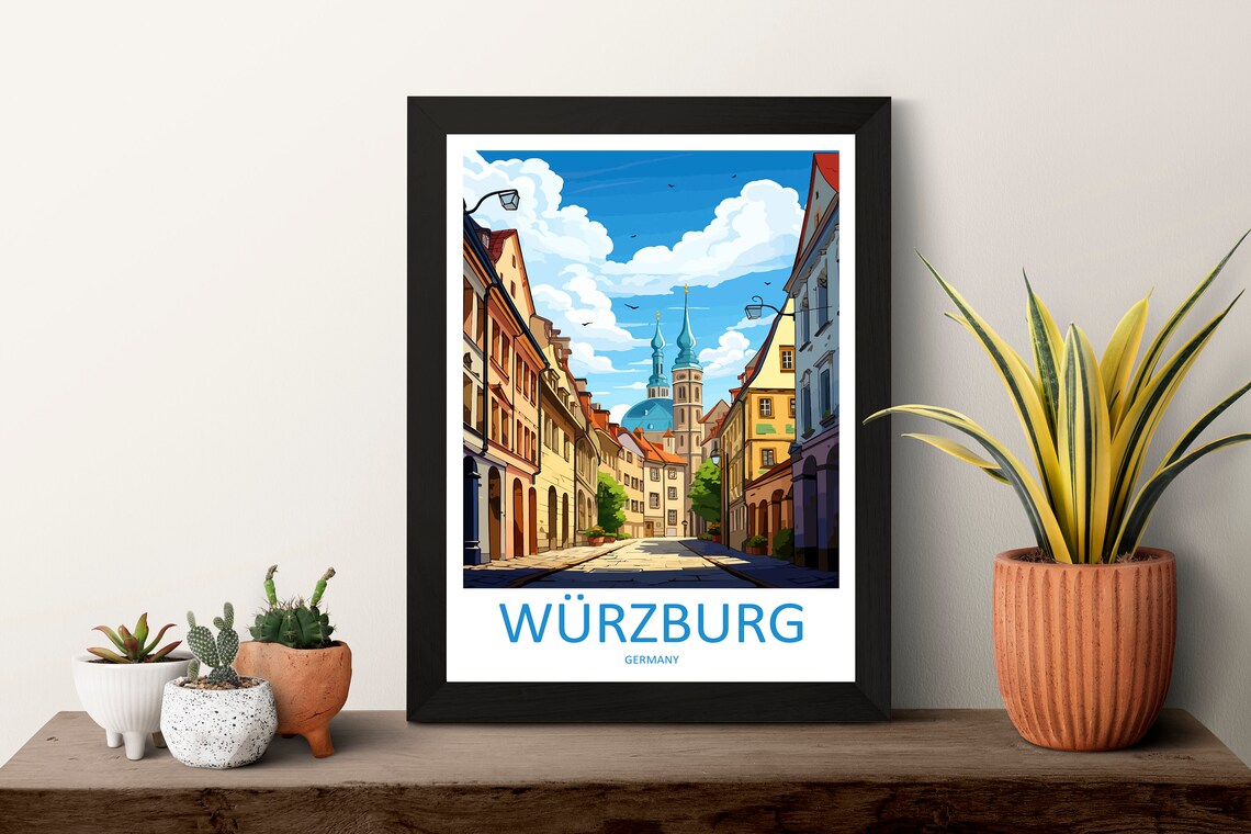 Wrzburg Travel Print, Germany Wall Art Print - Image 3