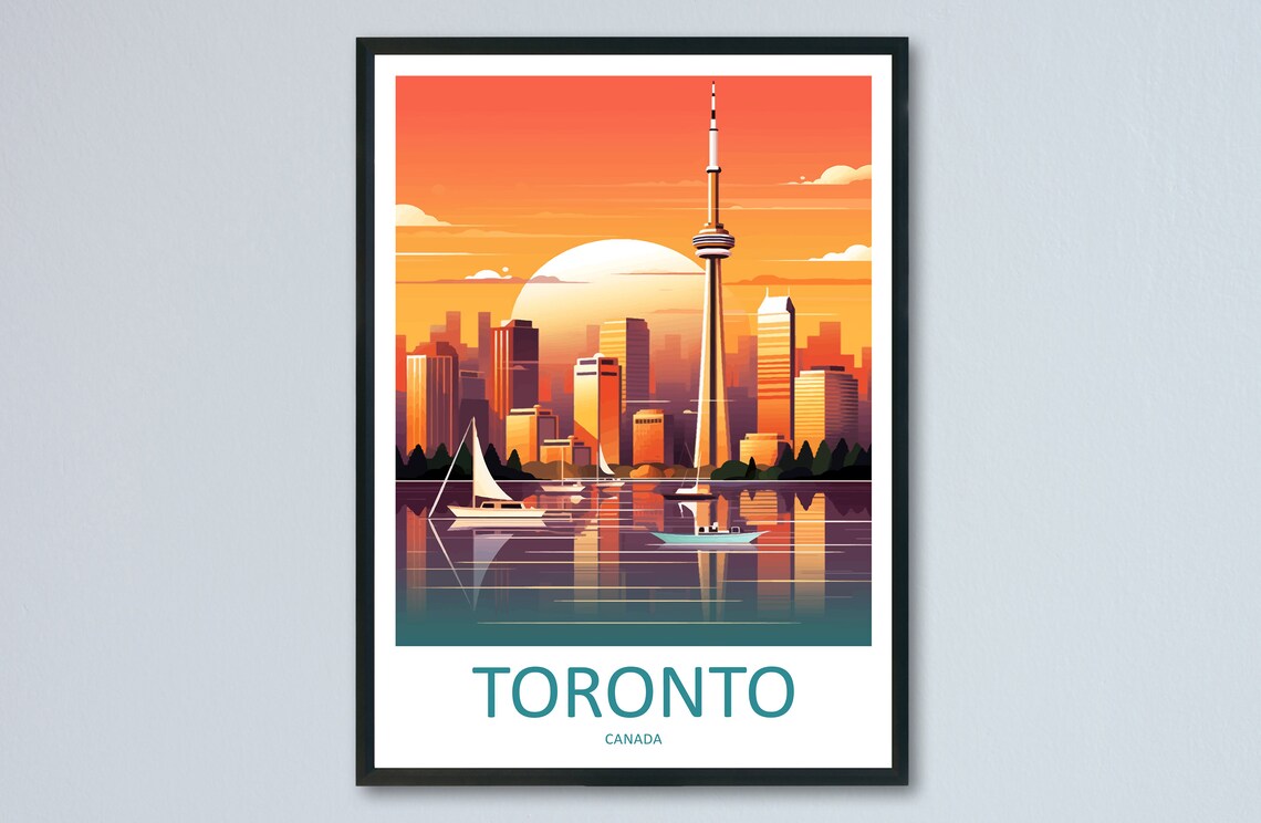 Toronto Travel Poster, Toronto Canada Wall Art