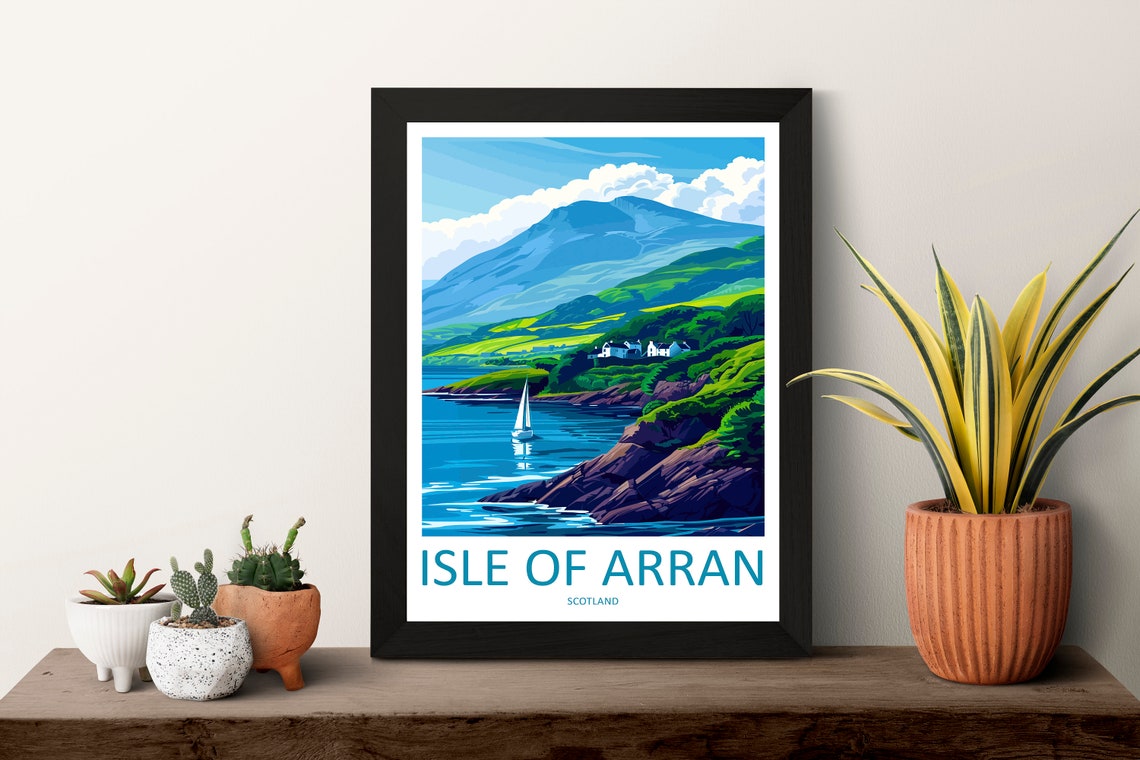 Isle Of Arran Travel Print Wall Art Isle Of Arran Wall Hanging Home Dcor Isle Of Arran Gift Art Lovers Scotland Art Lover Gift Isle Poster - Image 3