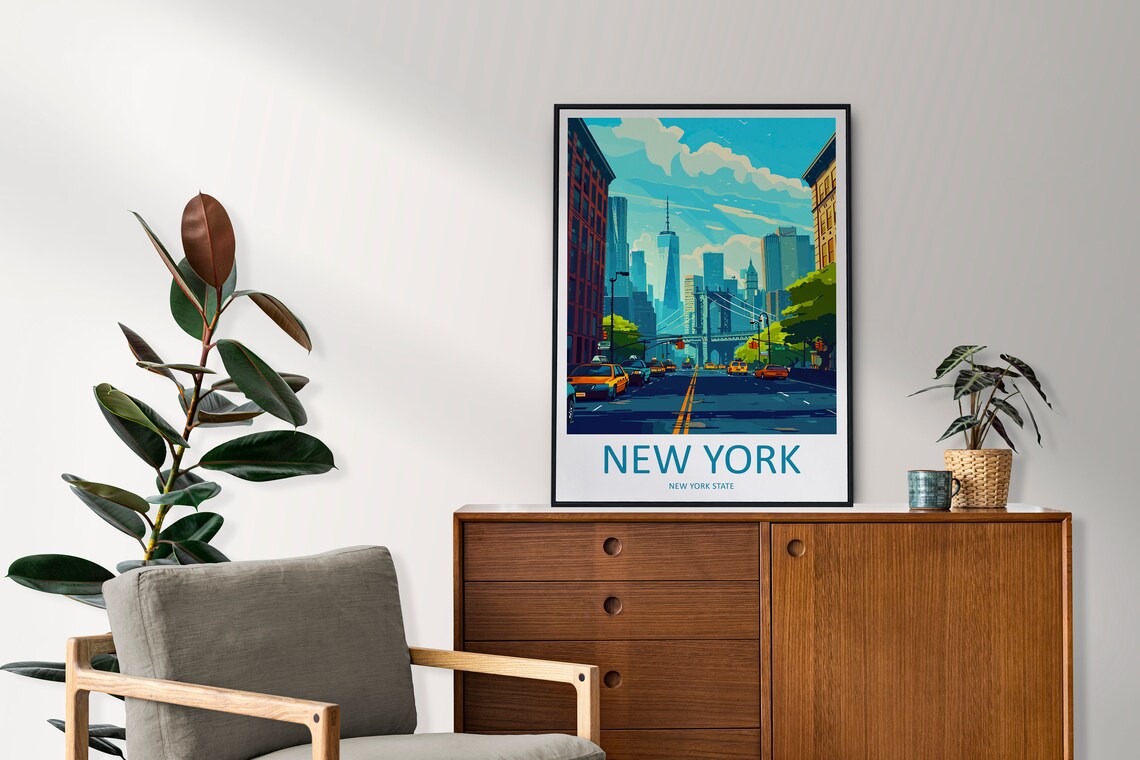 New York Travel Poster, New York State Wall Decor - Image 2