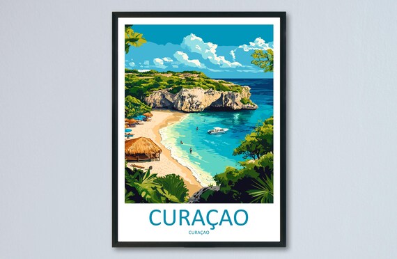Curaao Travel Print Wall Art Hanging Home Dcor Gift Lovers Caribbean Poster