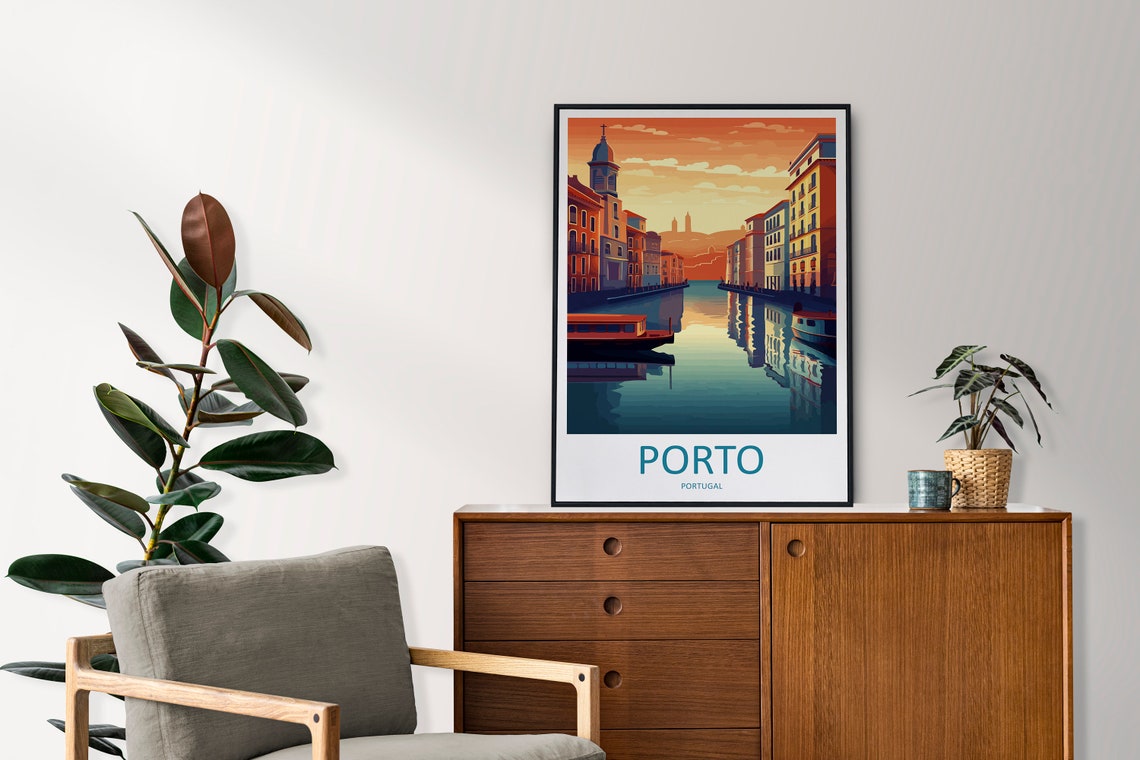 Porto Travel Print Wall Art Porto Wall Hanging Home Dcor Porto Gift Art Lovers Portugal Art Lover Gift Porto Wall Dcor Porto Travel Art - Image 2