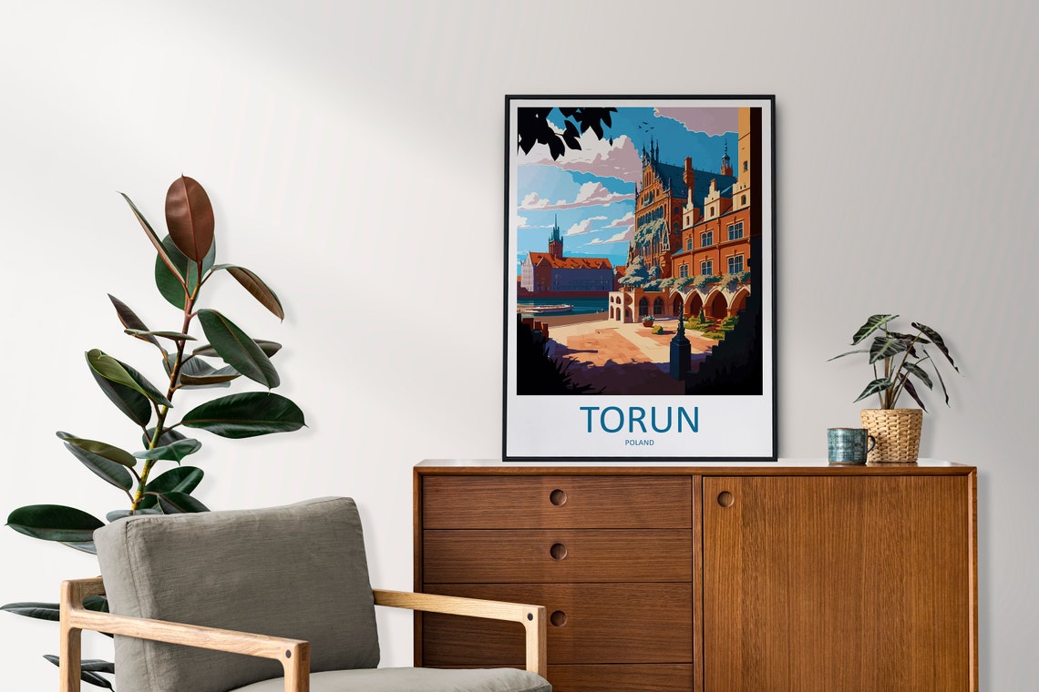 Torun Poland Old Town Gothic Brick Towers Courtyard Travel Poster - Image 2