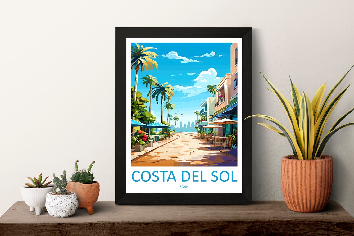 Costa Del Sol Travel Poster, Spain Wall Art - Image 3