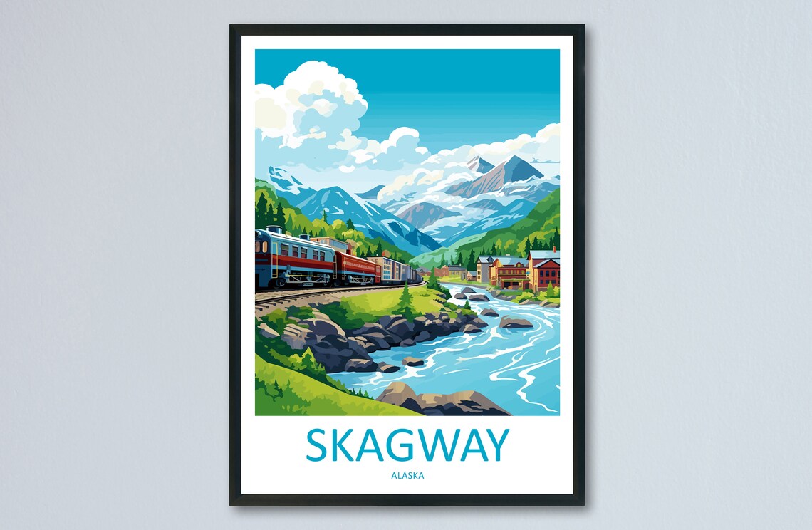Skagway Travel Poster, Alaska Place Print