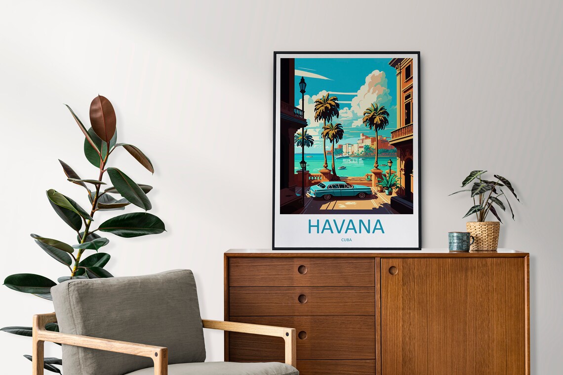 Havana Travel Poster, Caribbean Wall Art Print - Image 2