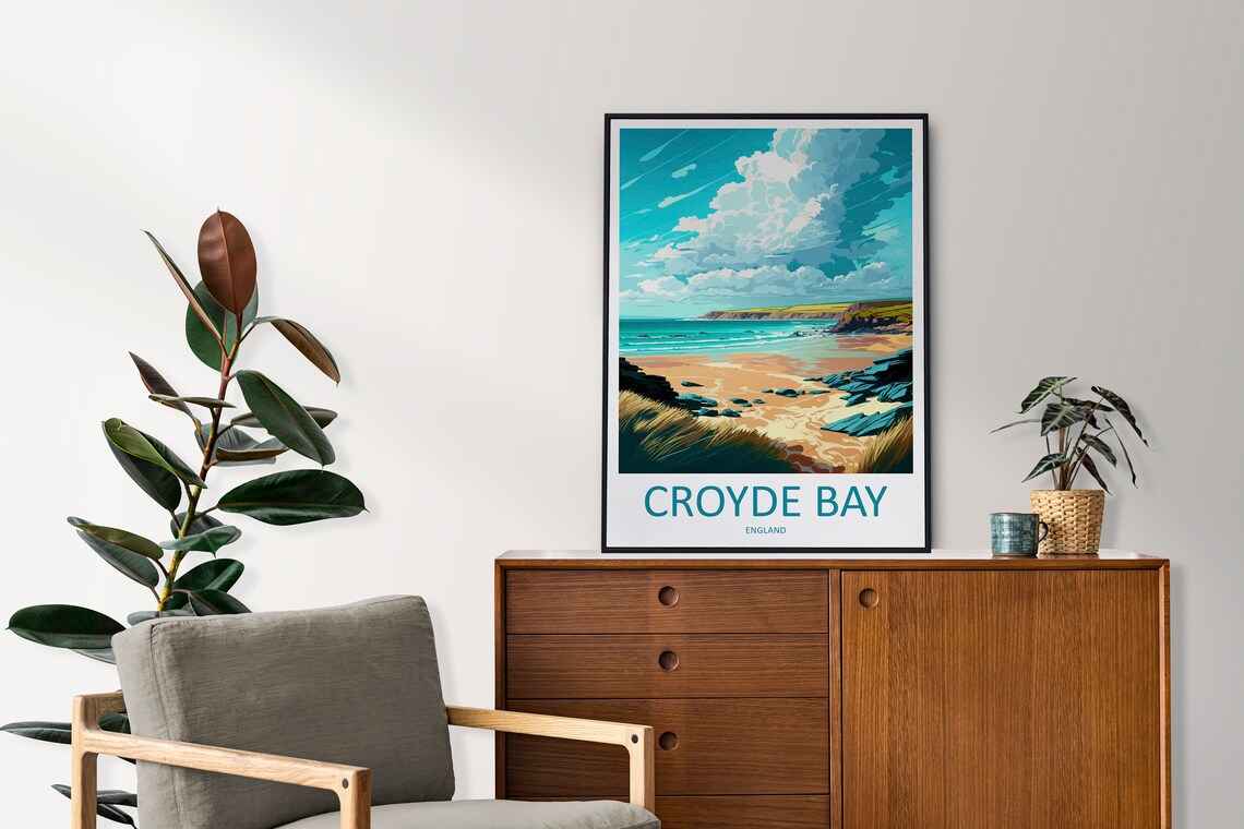 Croyde Bay Travel Poster, Home Decoration - Image 2