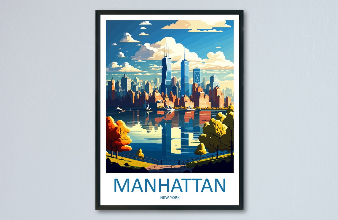 Manhattan New York Travel Poster, Manhattan Gift