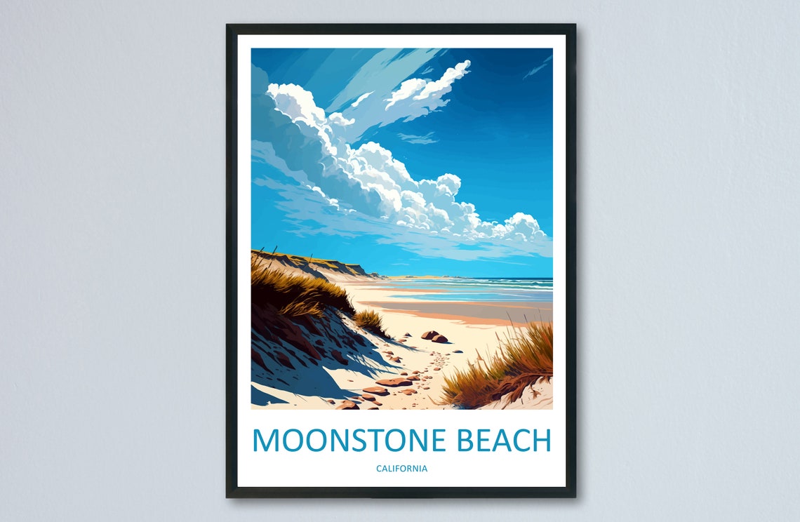 Moonstone Beach California Sandy Dunes Seaside Escape Travel Poster