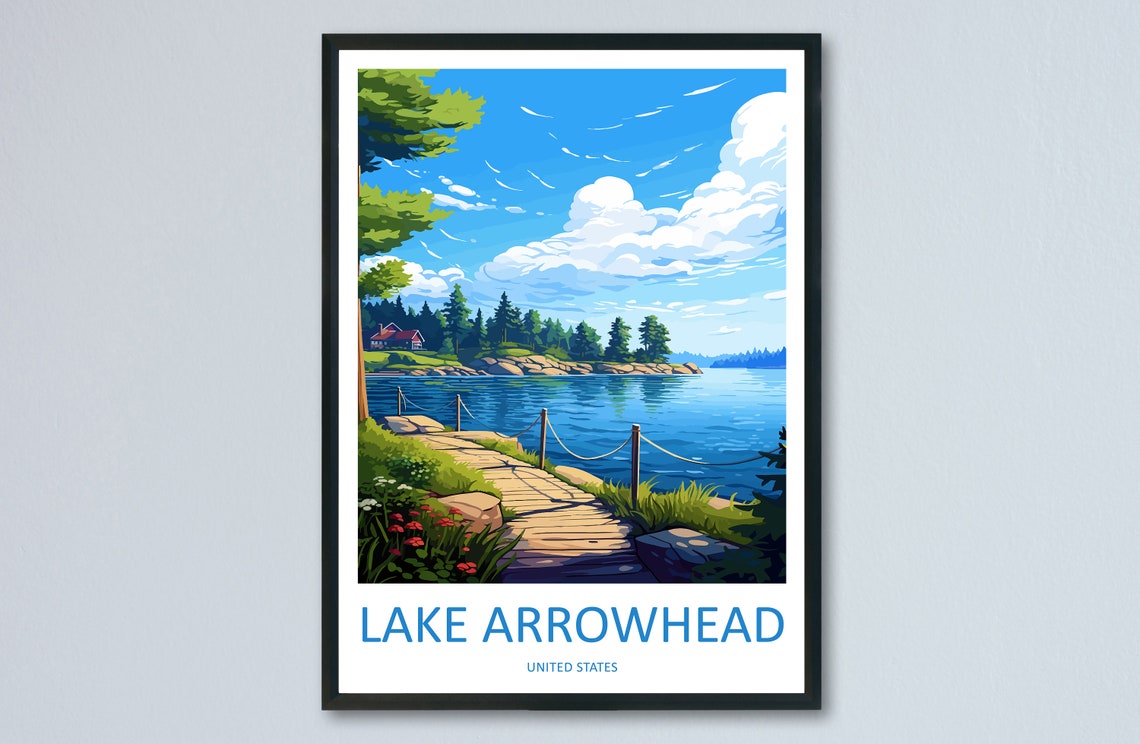 Lake Arrowhead Lakeside Boardwalk United States Travel Poster