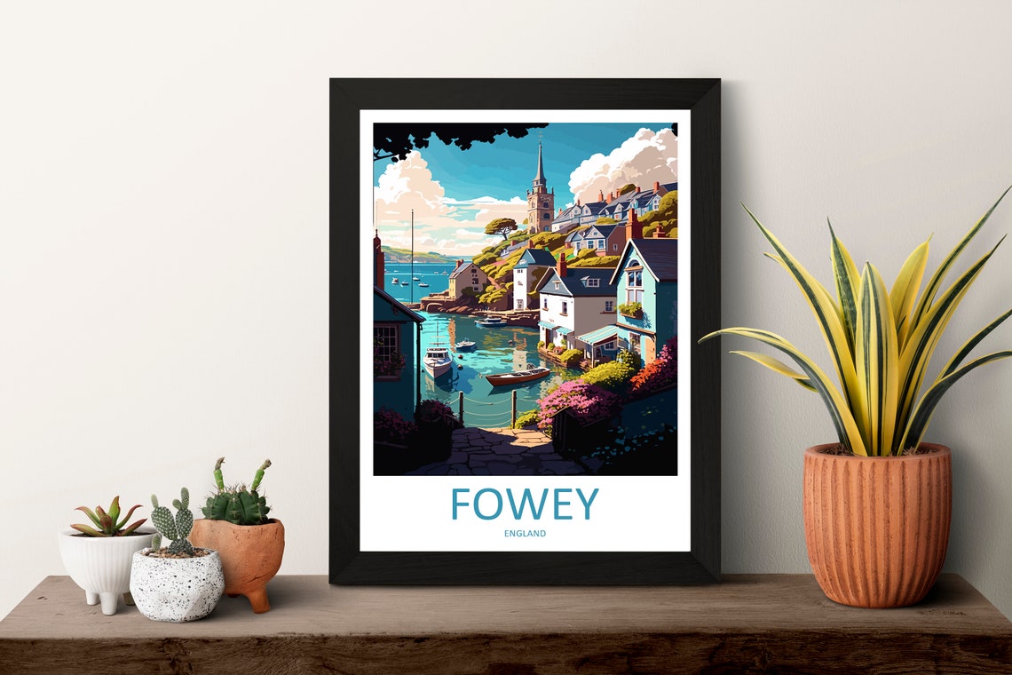 Fowey Travel Poster, England Wall Art - Image 3