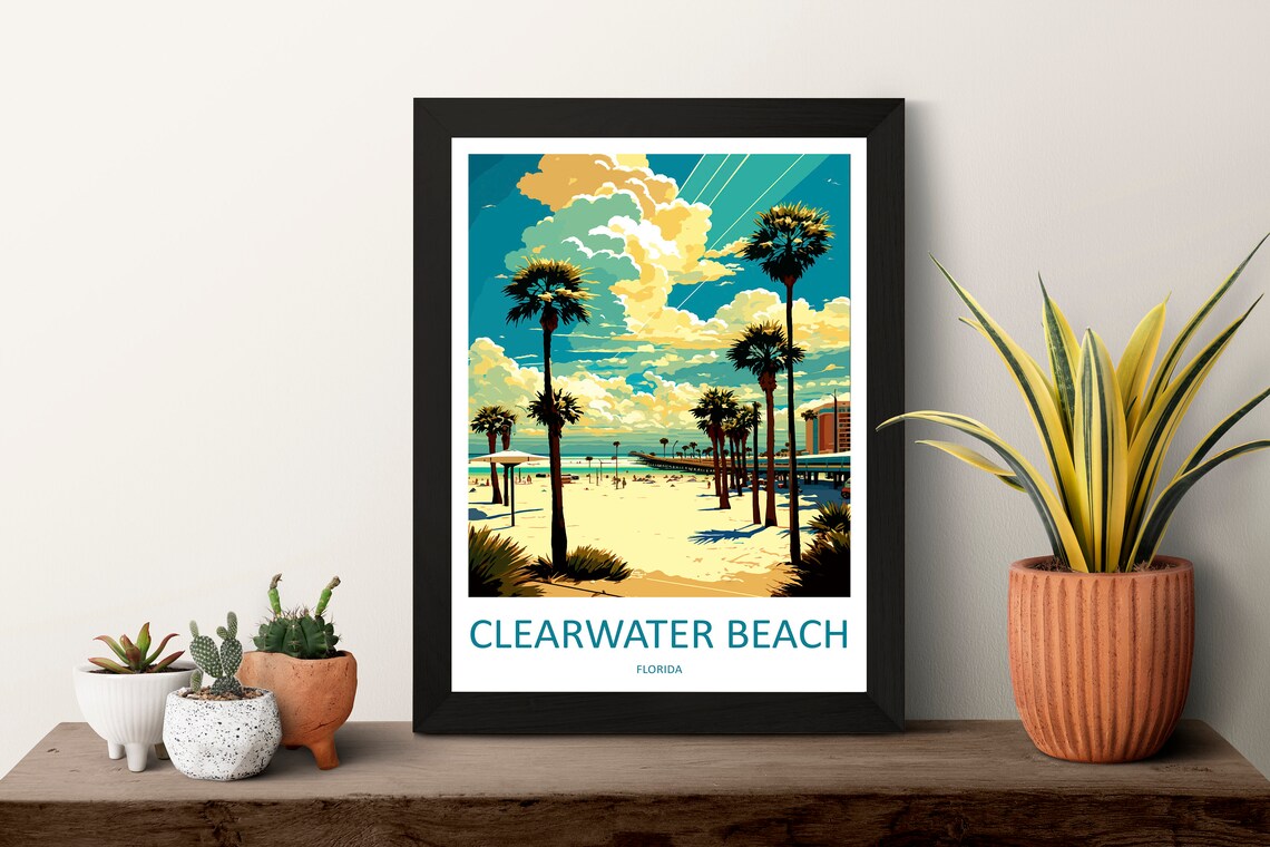 Clearwater Beach Travel Poster, Florida Coastal Decor - Image 3