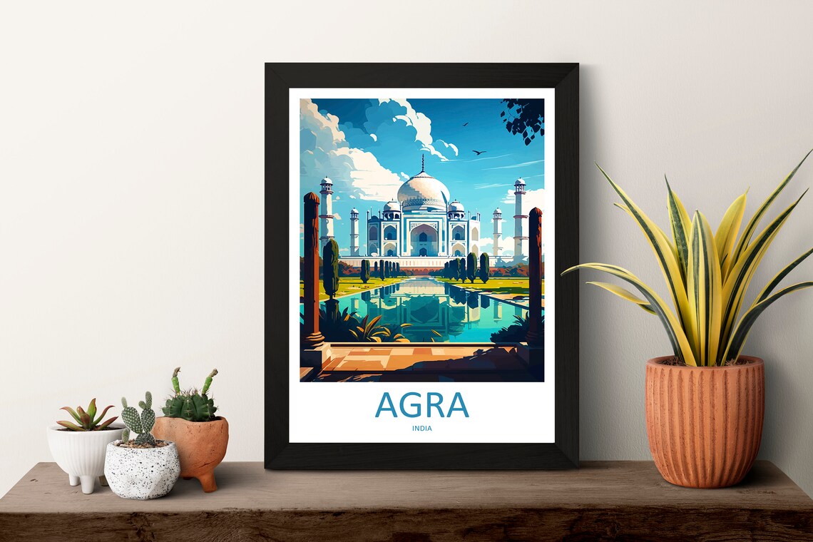 Taj Mahal Agro Travel Poster, India Place Art - Image 3