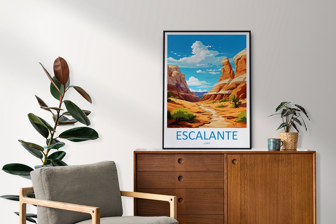 Escalante Travel Poster, Utah Art Lover Gift - Image 2