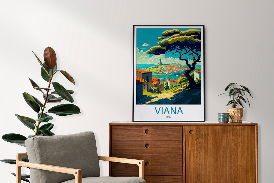 Viana Travel Print Wall Art Viana Wall Hanging Home Dcor Viana Gift Art Lovers Italy Art Lover Gift Viana Print Viana Italy Art Poster - Image 2