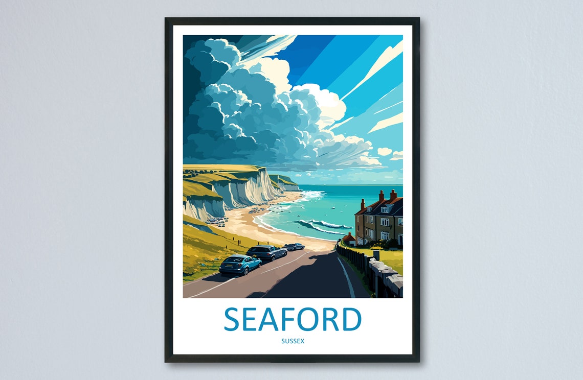 Seaford Travel Print Wall Art Seaford Wall Hanging Home Dcor Seaford Gift Art Lovers England Art Lover Gift Print Sussex Travel Print