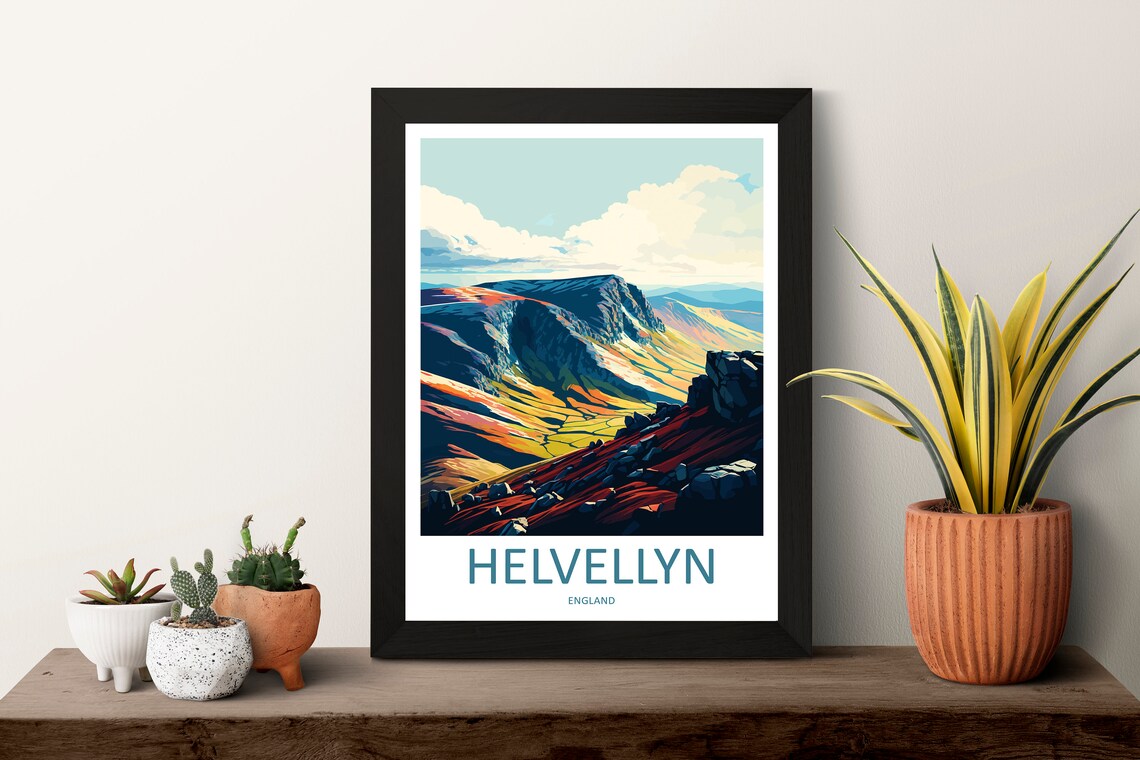 Helvellyn Travel Poster, England Landscape Wall Art - Image 3