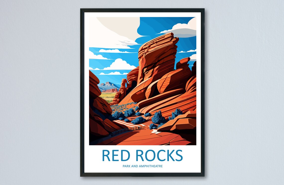 Red Rocks Park and Amphitheatre Travel Poster, Colorado