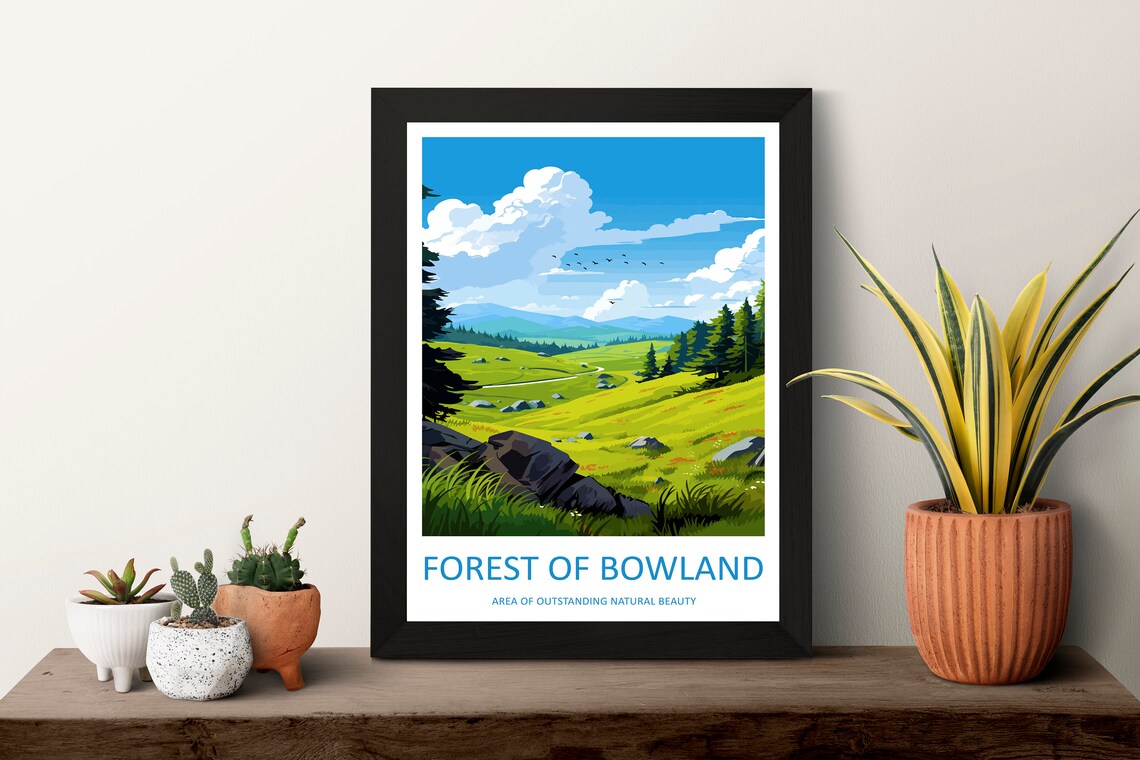 Forest of Bowland Fells Rocky Moorland Winding Trail Travel Poster - Image 3