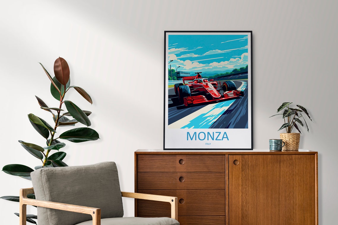 Monza Italy Grand Prix Formula One Race Car Minimalist Poster Art - Image 2